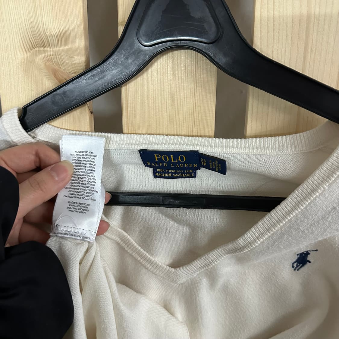 (S) 폴로 랄프로렌 아이보리 브이넥 니트 상품이미지5