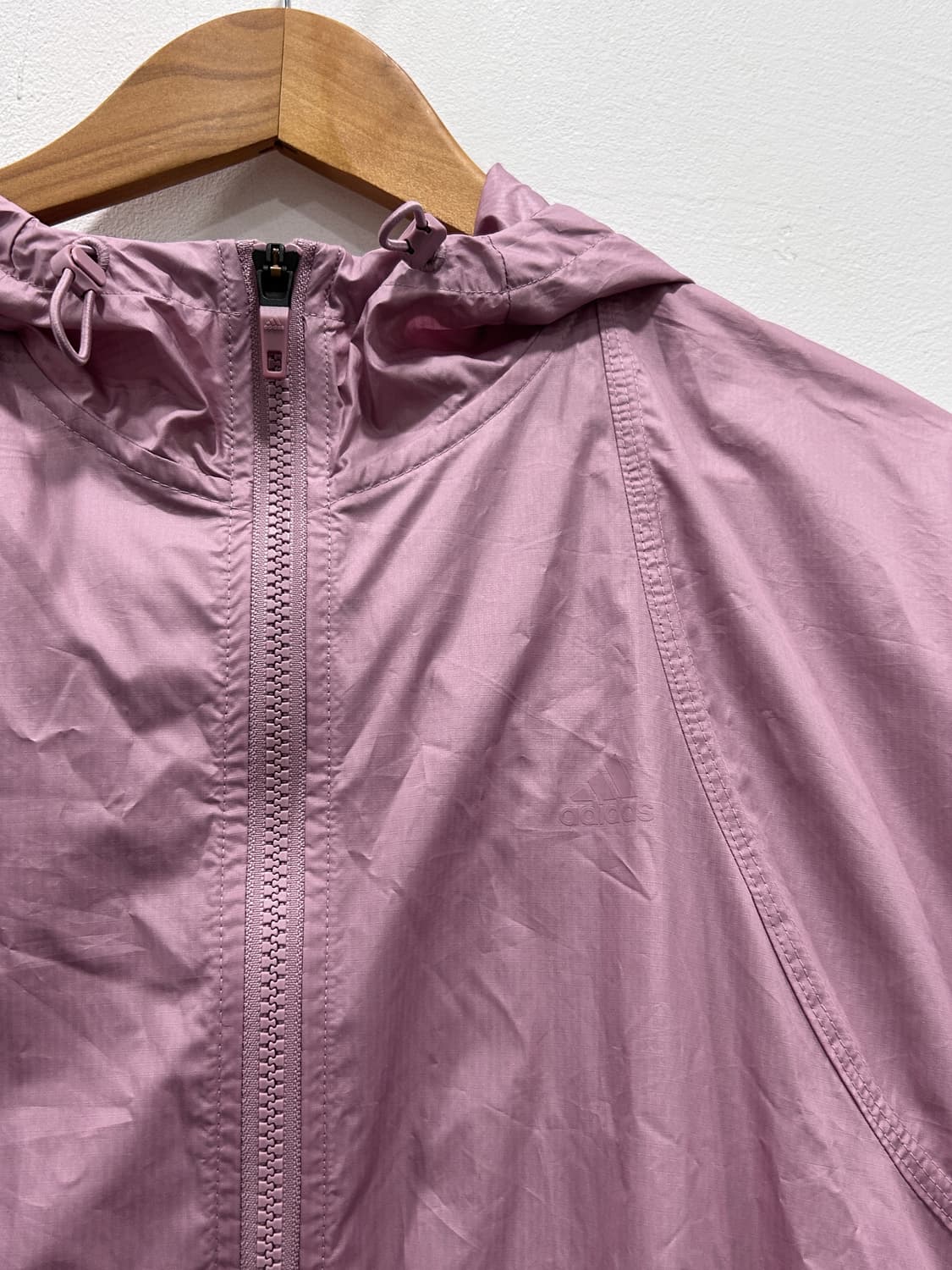 아디다스 핑크 후드 바람막이 아시안핏 여성 L 상품이미지4