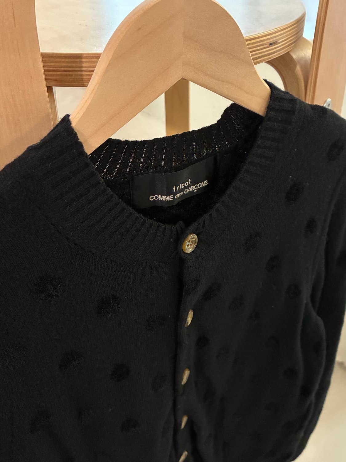 꼼데가르송 트리콧 도트 가디건 상품이미지5