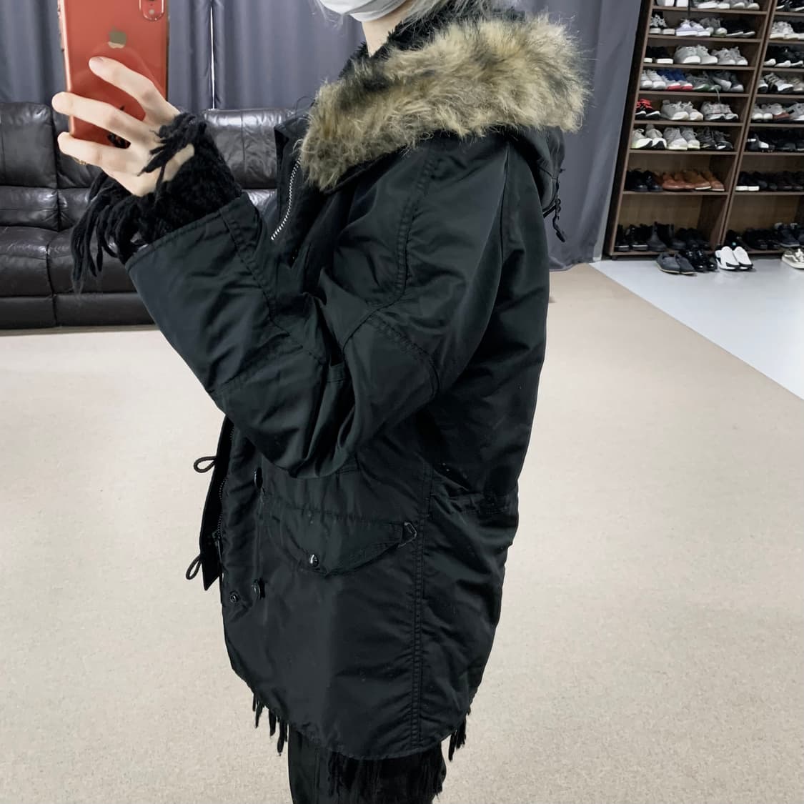 착샷o 알파인더스트리 USA N3B 비대칭버튼 야상패딩플라이트자켓 00s 상품이미지3