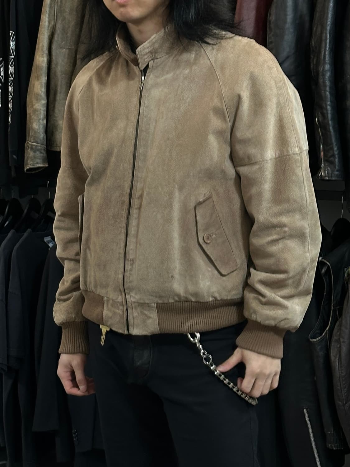 90's 피그스킨 스웨이드 봄버 자켓 상품이미지3