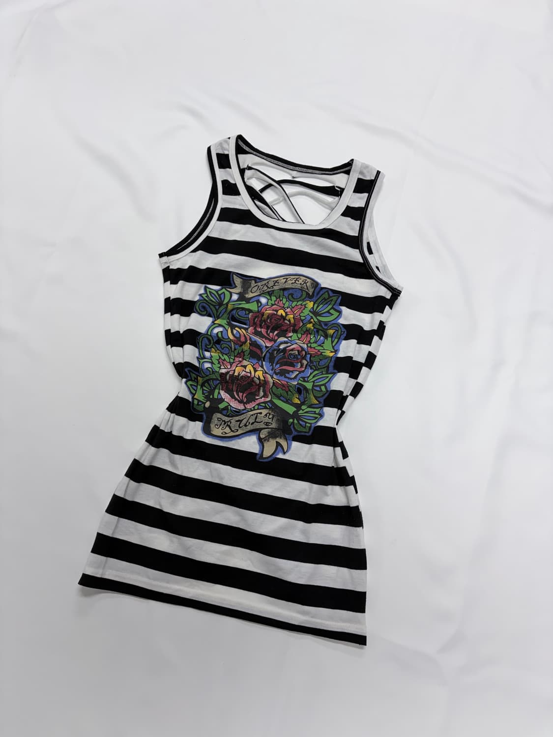 00s 에드하디맛 갸루펑크 슬림핏 스트라이프 원피스 상품이미지4