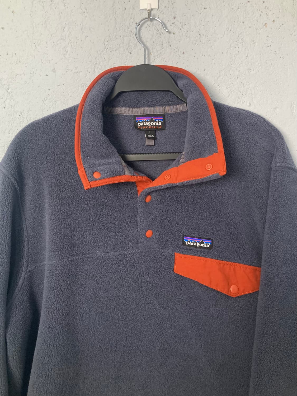 파타고니아 신칠라 풀오버 스몰더 블루/버니쉬드 레드 (L) 상품이미지2