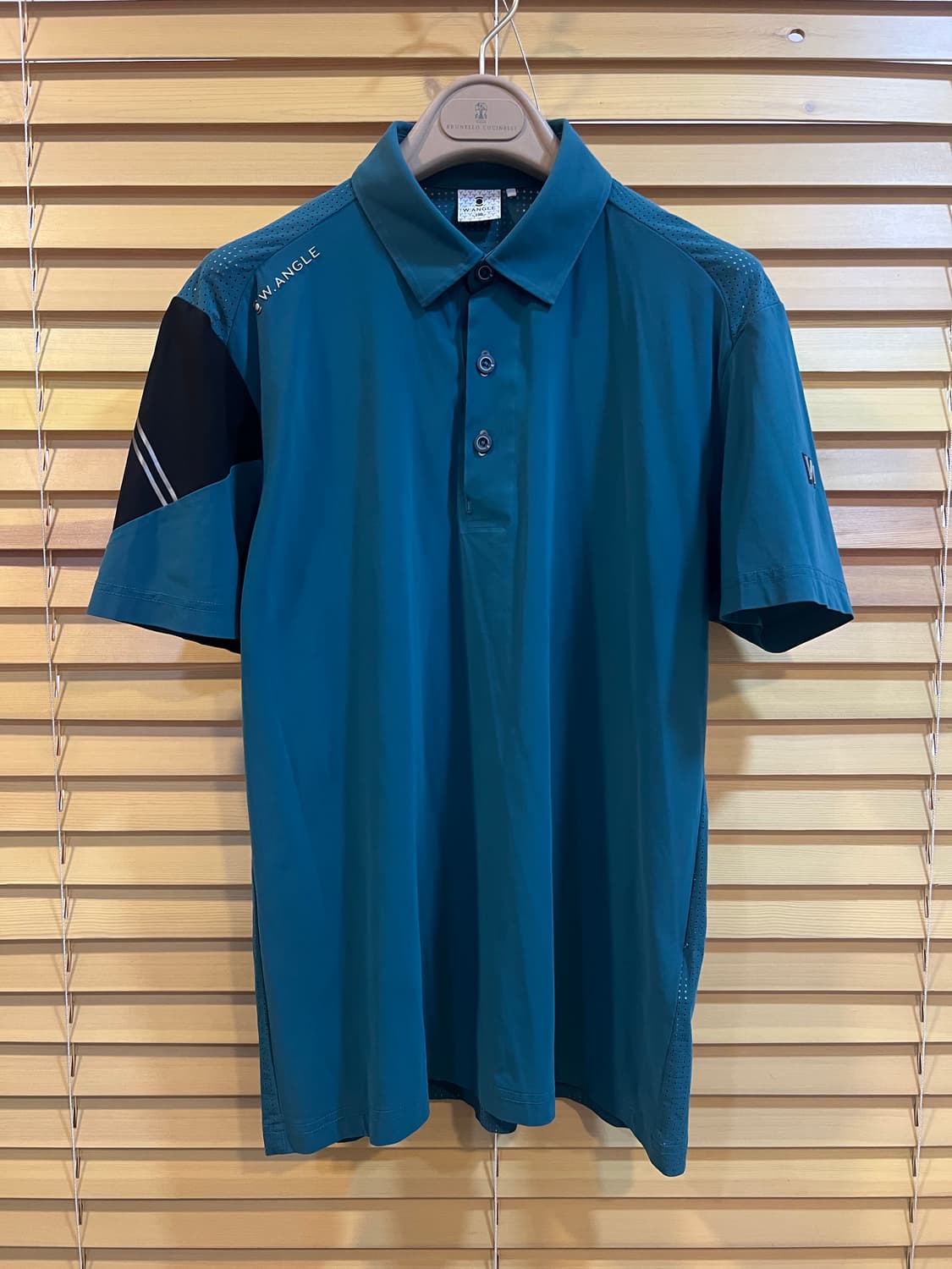 와이드앵글 남성 청록 기능성반팔티셔츠 골프티셔츠 상품이미지2