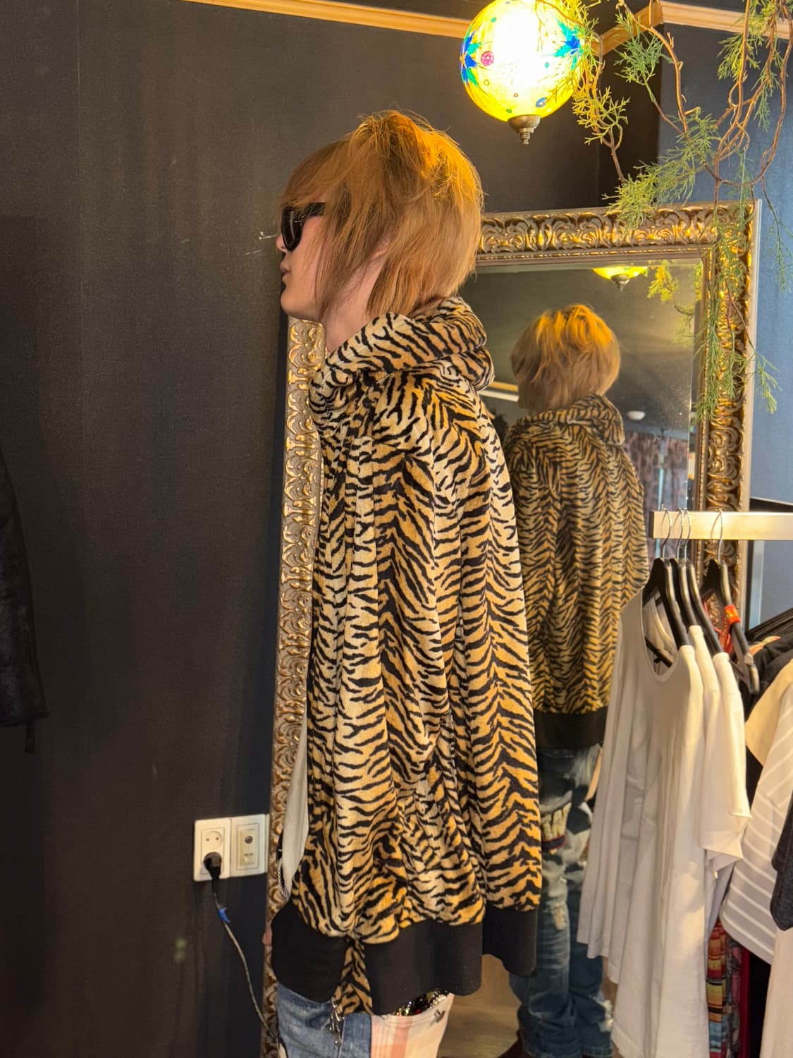 Leopard fur zip-up hood 상품이미지3