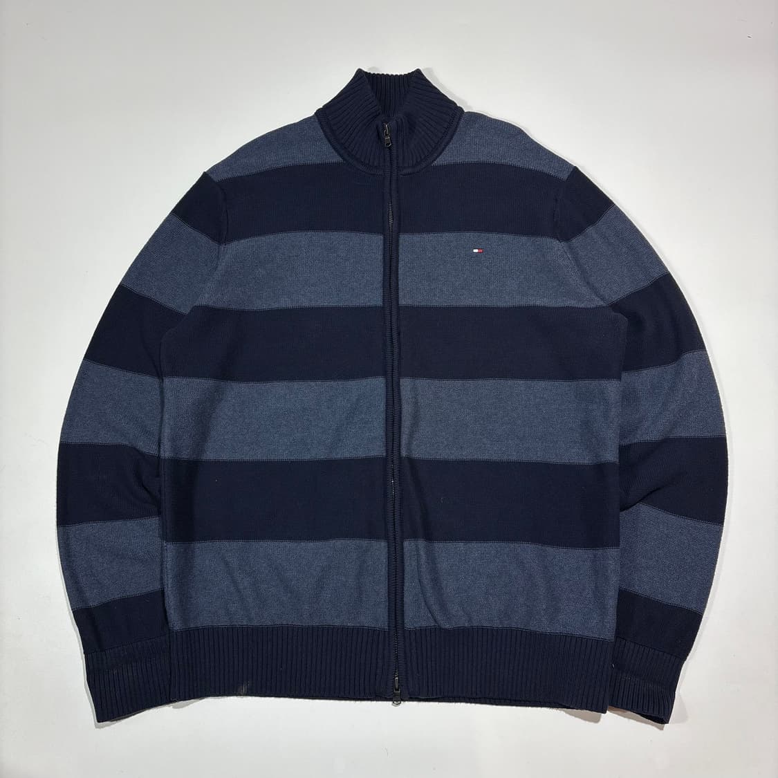 타미힐피거 네이비 스트라이프 투웨이 니트집업 상품이미지2