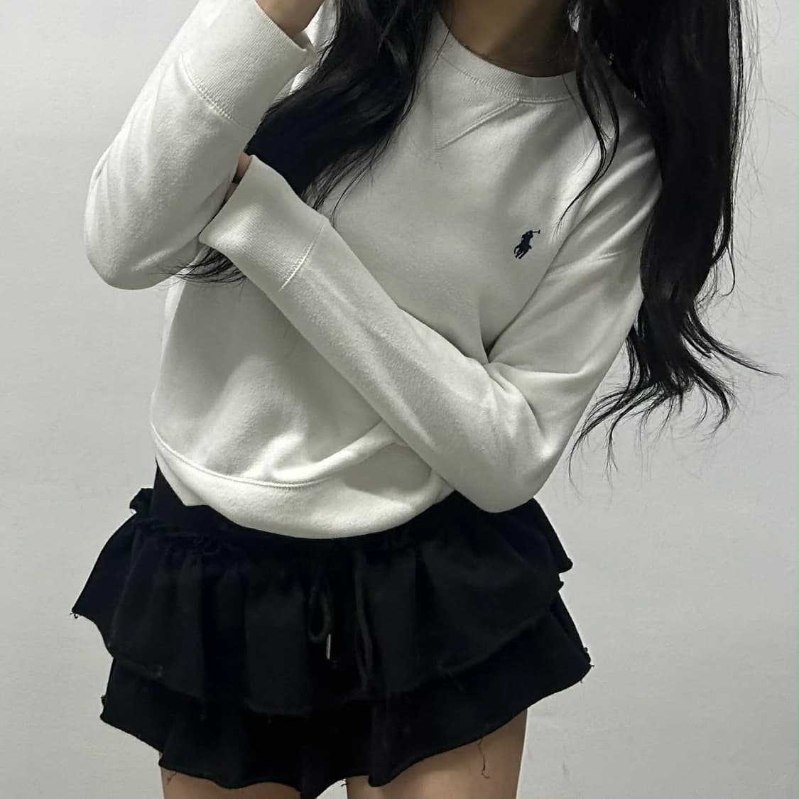 폴로 랄프로렌 화이트 신형 라벨 스웻 셔츠 맨투맨(M) 상품이미지2