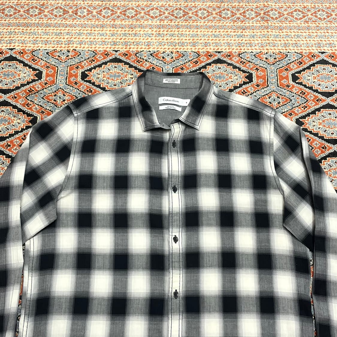 캘빈클라인 블랙 체크 셔츠 남성M 상품이미지2