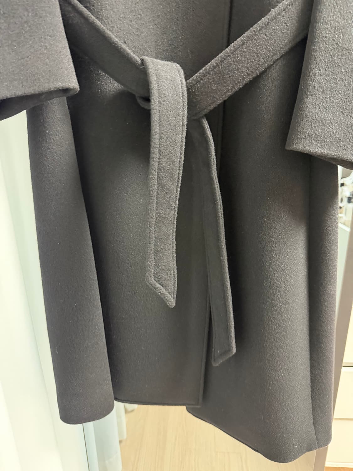 파사드패턴 캐시미어 벨티드 코트 블랙 M 상품이미지7