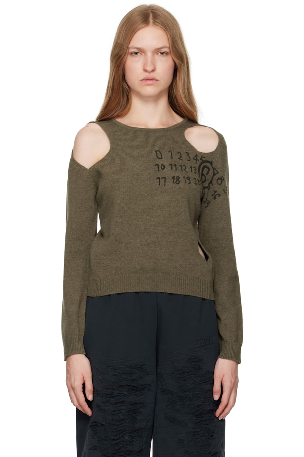 메종 마르지엘라 넘버 로고 컷아웃 니트 상품이미지1