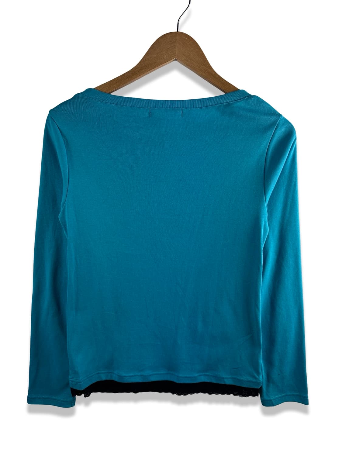 JPN Y2K 블랙레이스 블루 딱붙 롱슬리브2388 상품이미지2