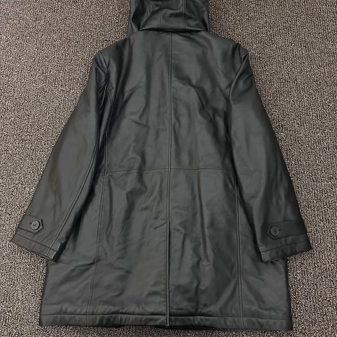 ROBO 로보 남성 양가죽 후드 코트 자켓 블랙 110(2XL) 상품이미지5
