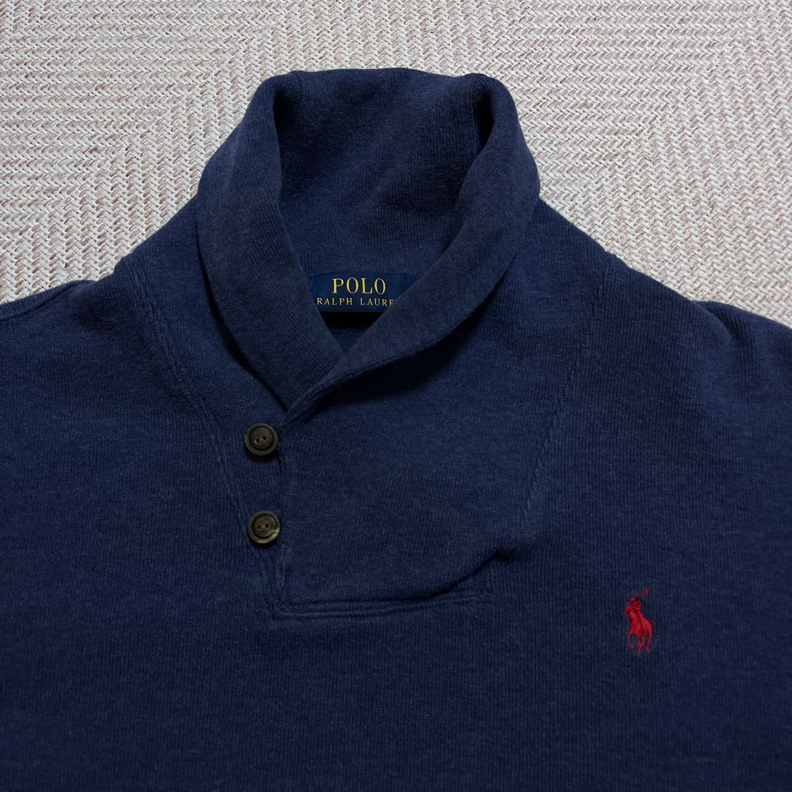[정품] 폴로 네이비 / 레드포니 숄더 니트 [ L ] 상품이미지3