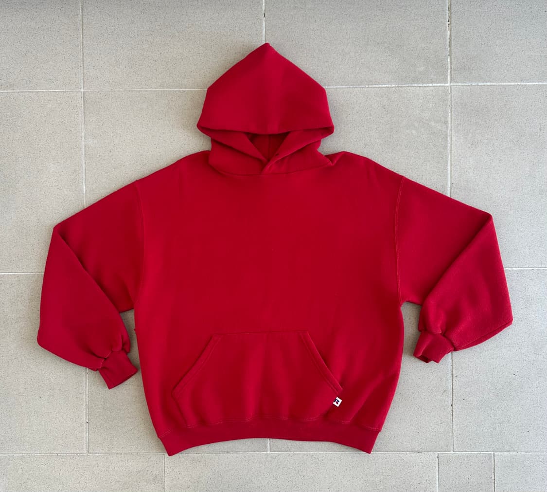 90s 빈티지 러셀 후드 레드 L 상품이미지1