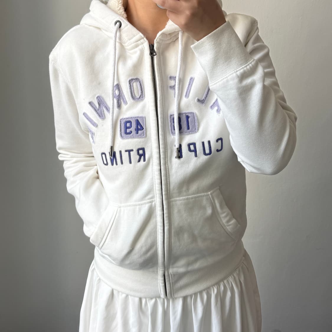 [S] 후아유 캘리포니아 화이트 후드집업 상품이미지2