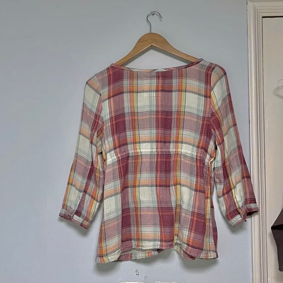 홀리스터 블라우스 칠부 모리걸 체크 상품이미지2