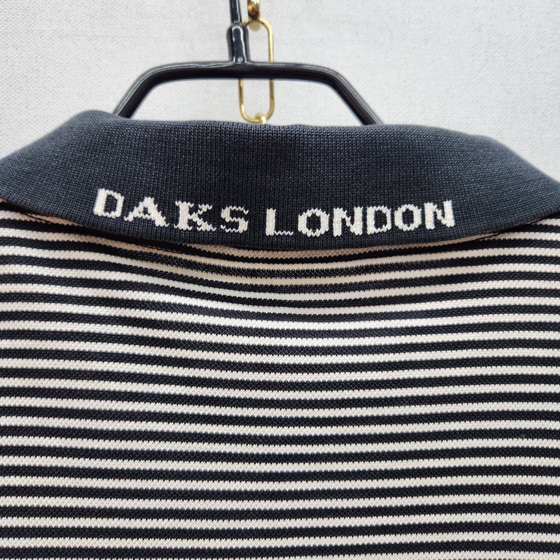 닥스 DAKS 스트라이프 로고 반팔카라 XL 상품이미지4