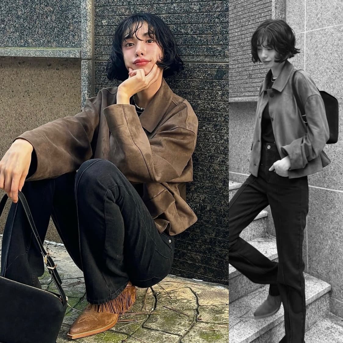 조이그라이슨 나나 착용 스웨이드 봄버 자켓 새상품  상품이미지4