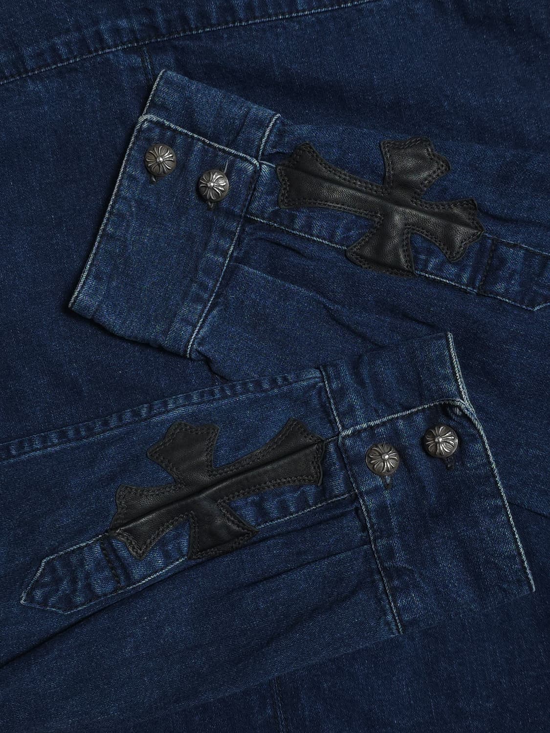 [XL] 크롬하츠 레더패치 데님 셔츠 자켓 상품이미지4