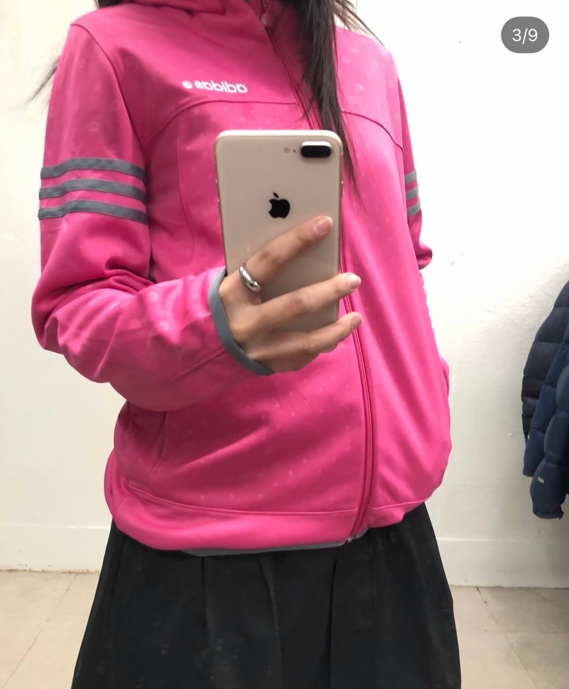 아디다스 핫 핑크 져지 후드 집업 상품이미지3