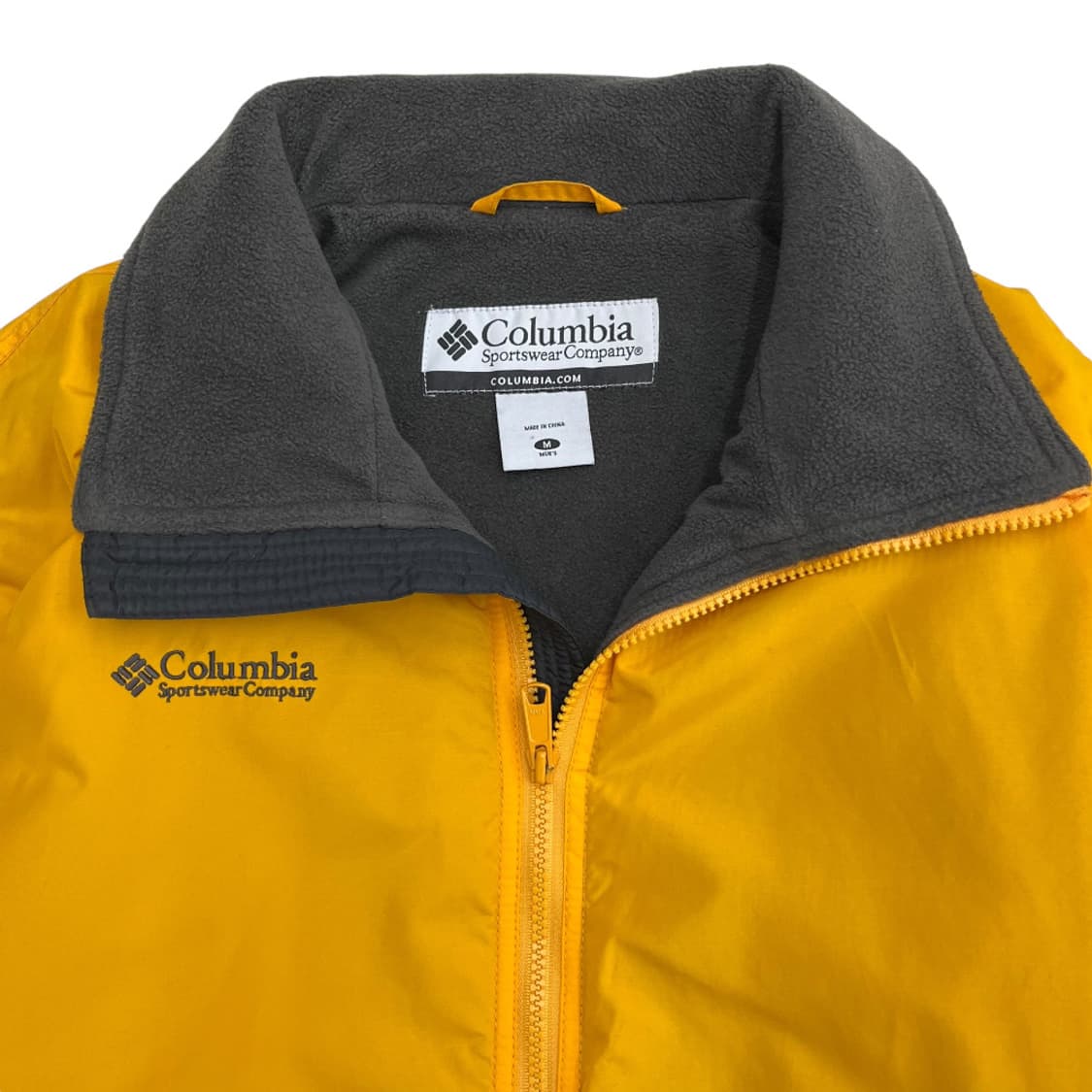 콜롬비아 옐로우 차콜 플리스 바람막이 점퍼 M 상품이미지4