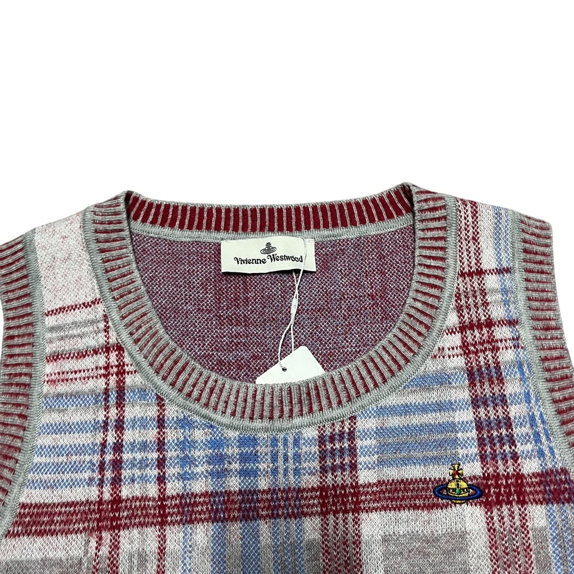 비비안웨스트우드 orb 체크 니트 베스트 상품이미지3