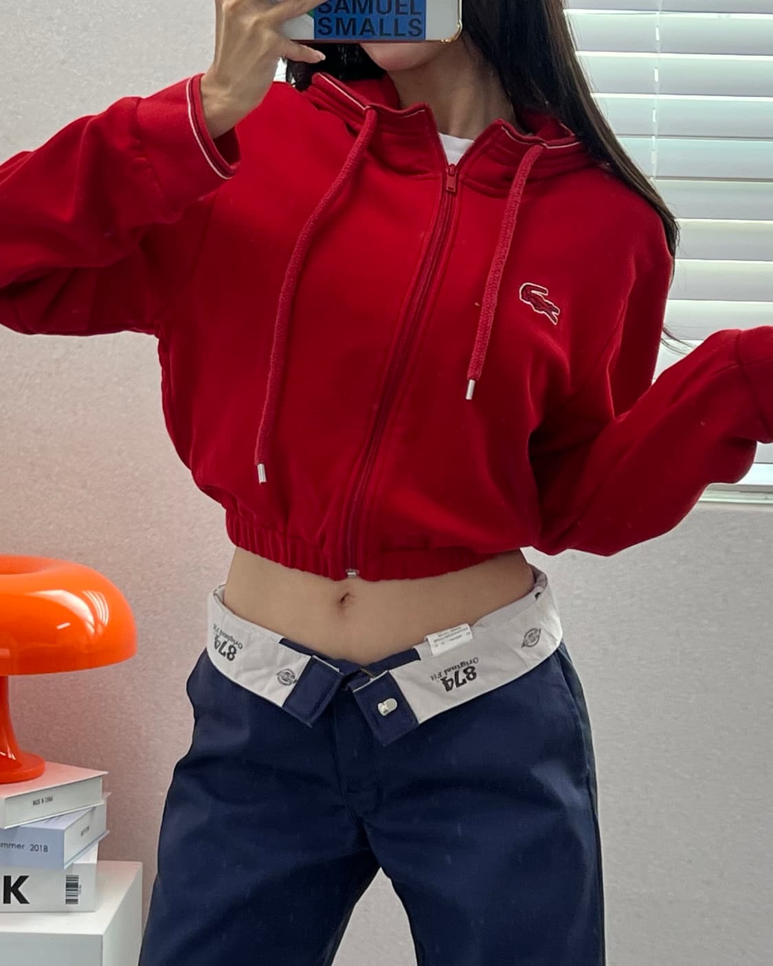 (WOMEN)라코스테 크롭 후드집업-M1445 상품이미지1