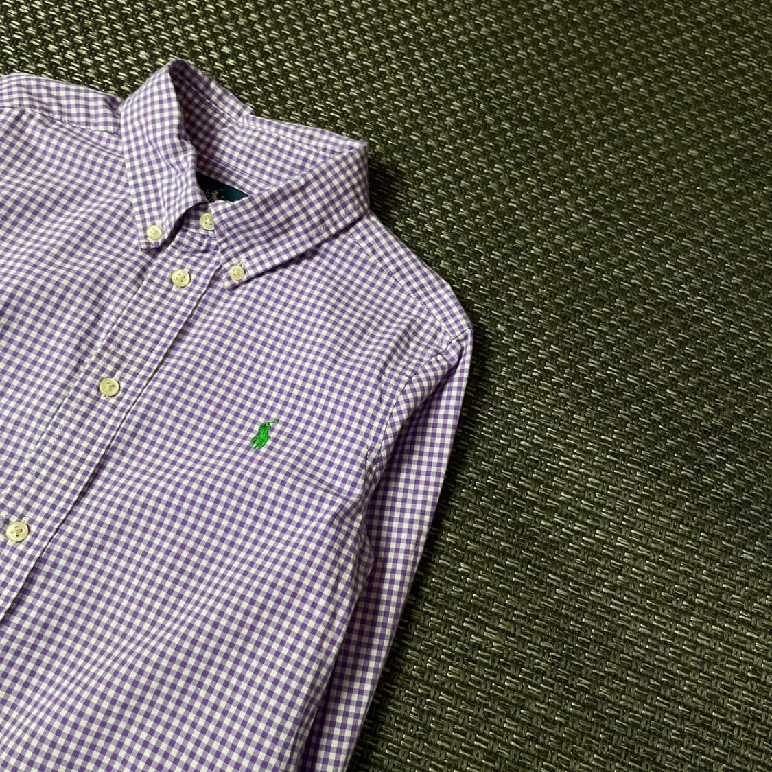 폴로랄프로렌 키즈 그린포니 퍼플 마이크로 체크 긴팔 셔츠 5 상품이미지5