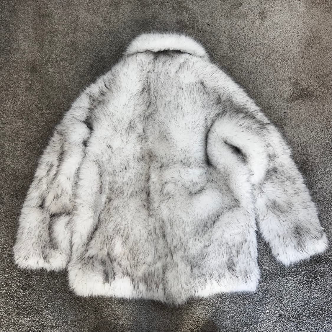 빈티지 화이트 믹스컬러 모조 모피 퍼 코트M-L 상품이미지6