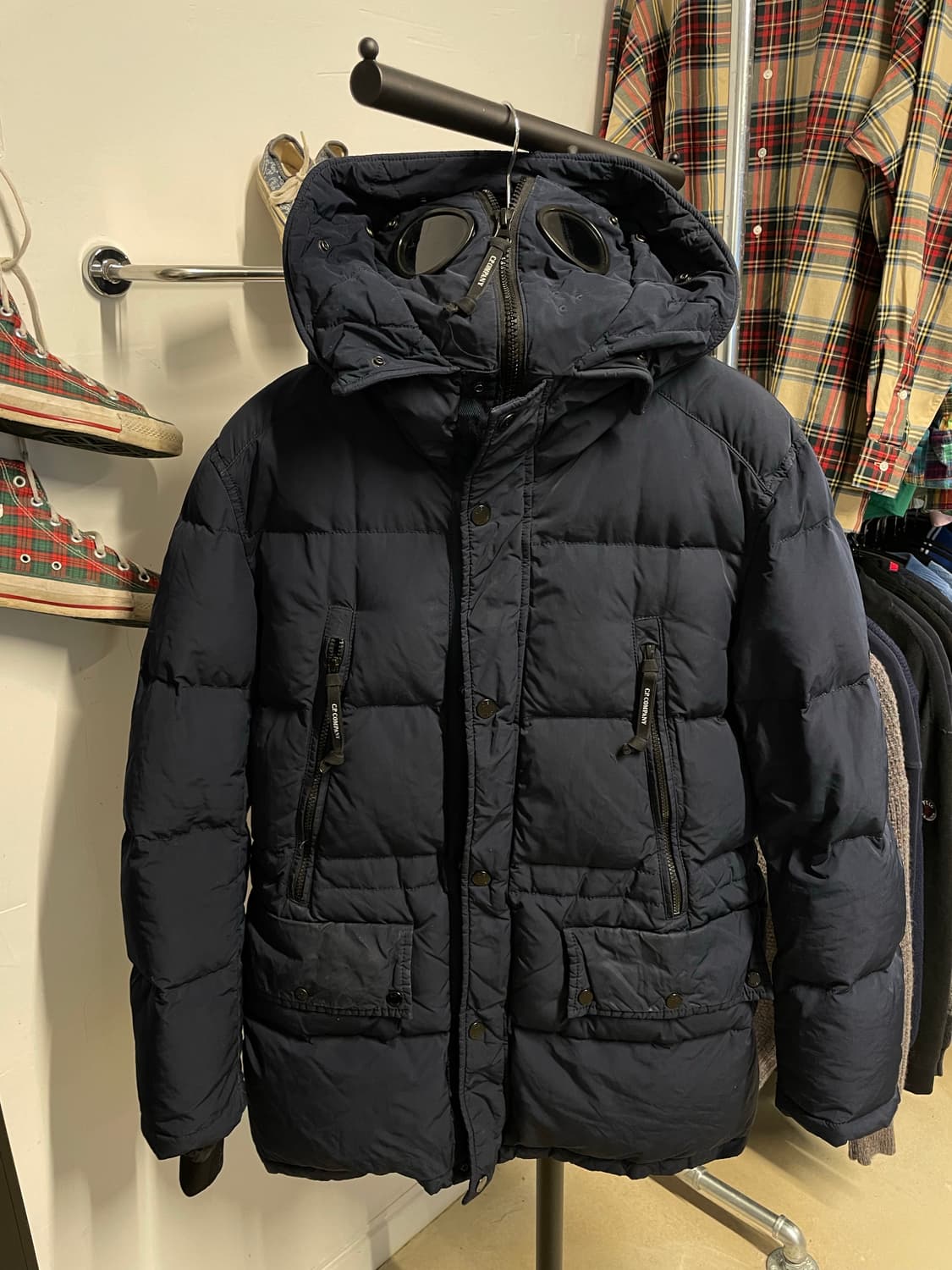 M-L)C.P.Company 고글 다운 파카 상품이미지1