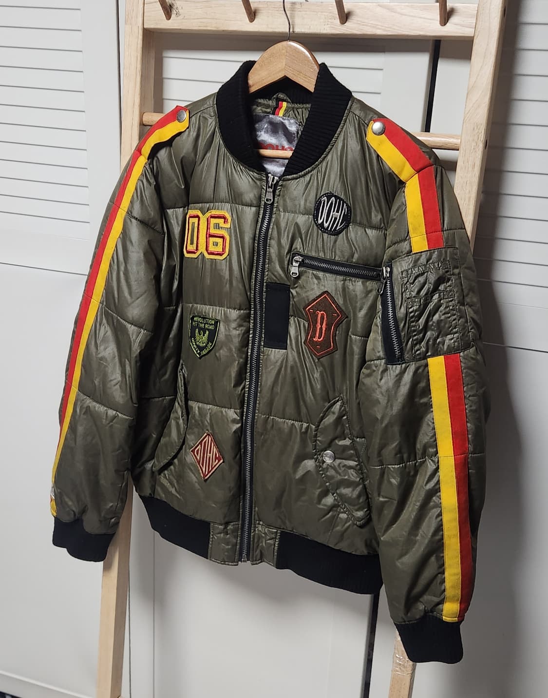 대장 빈티지 dohc 패치 디테일 카키 패딩 MA-1 상품이미지1