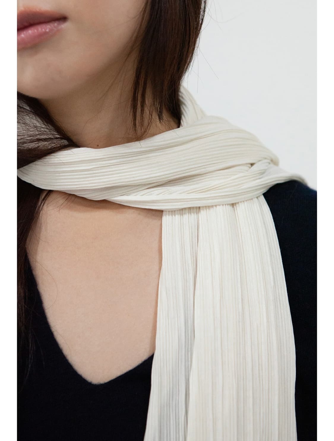 지지 플리츠 롱 스카프 상품이미지5