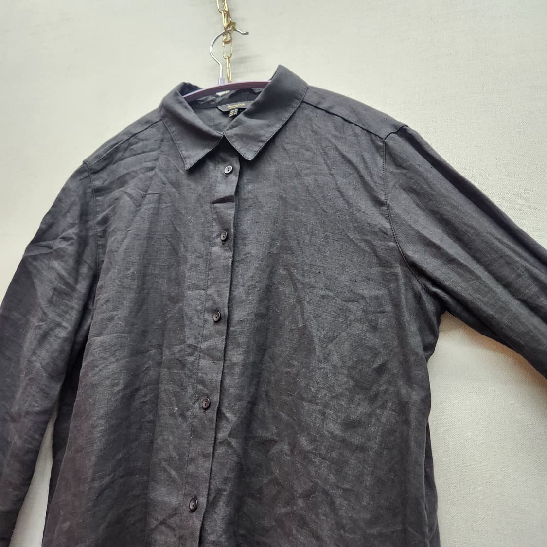 마시모두띠 블랙 린넨 셔츠 38(M) 상품이미지3