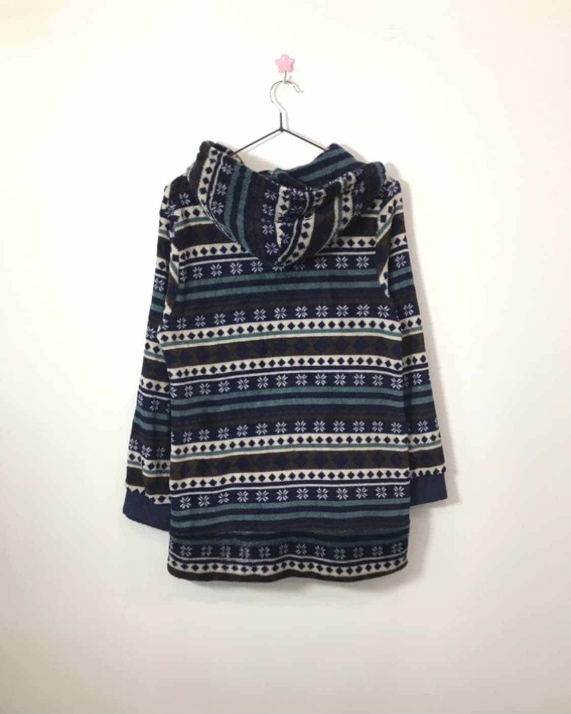 Jpn NordicPattern Hooded Fleece Cardigan 상품이미지2