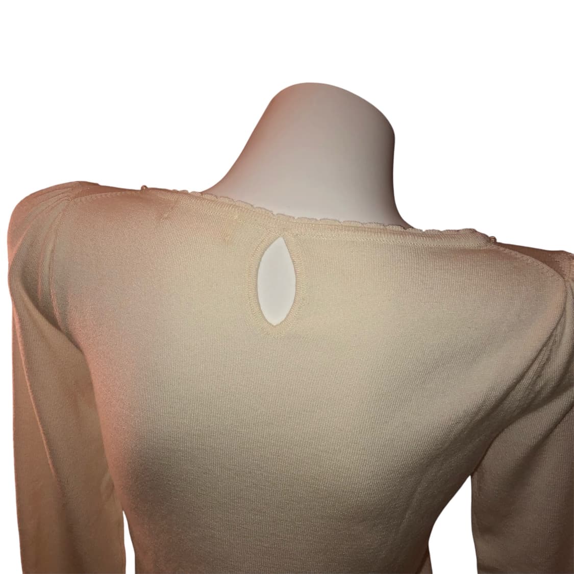 비즈 진주 리본 디테일 백 포인트 글리터 아가일 니트 상품이미지5