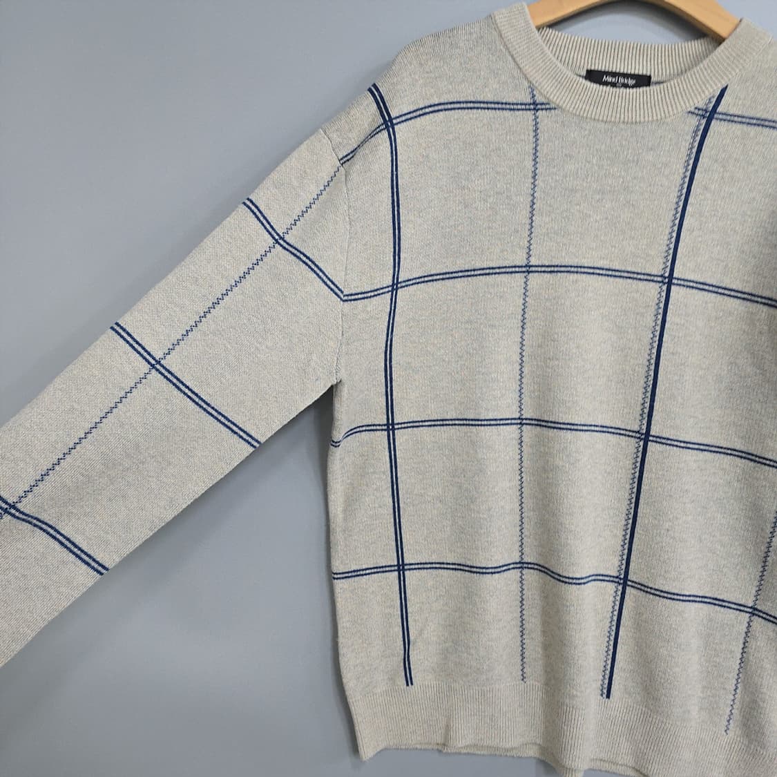 마인드브릿지(Mind Bridge) 체크 니트 스웨터 100 상품이미지3