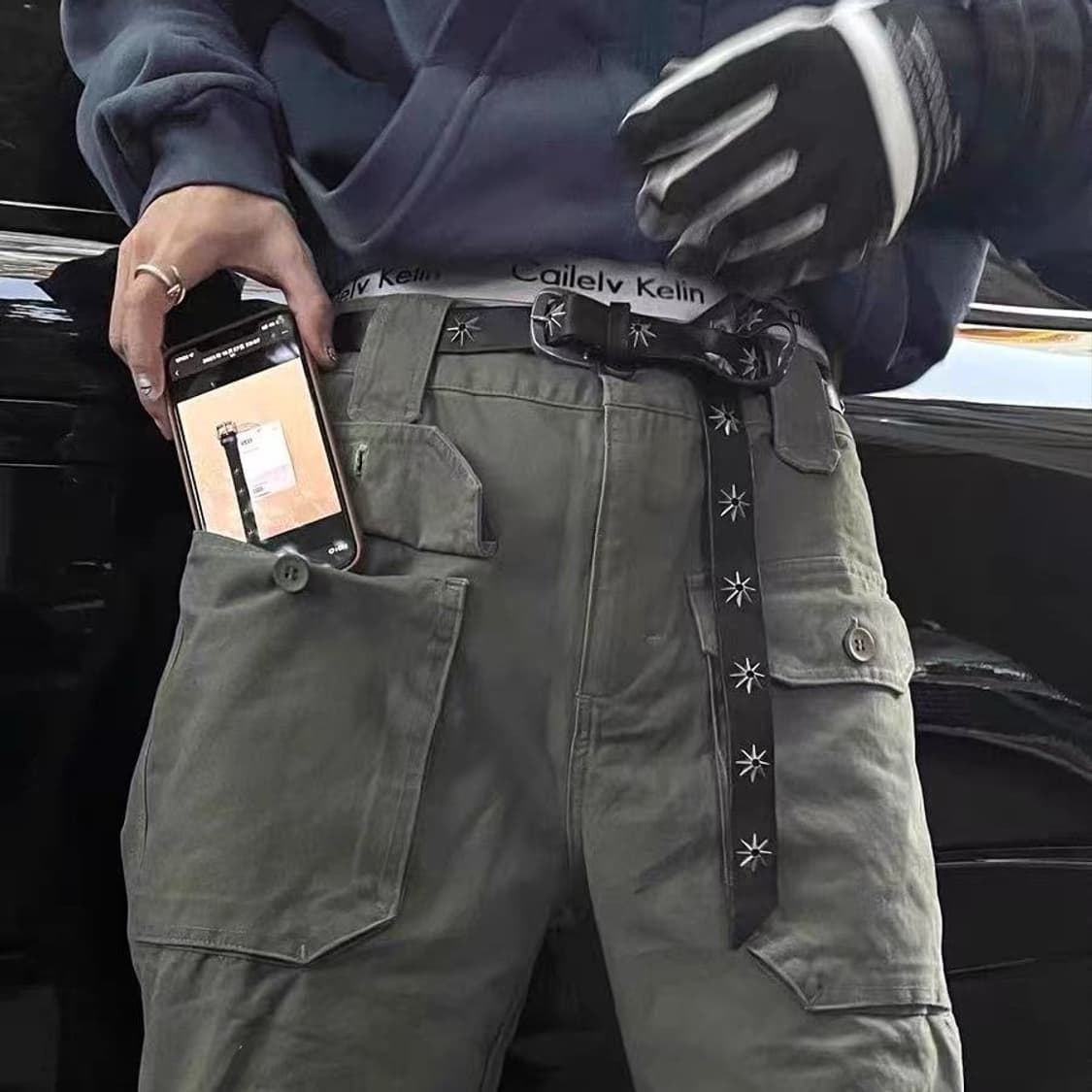 심플 블랙 스타일 레트로 징 벨트 상품이미지4