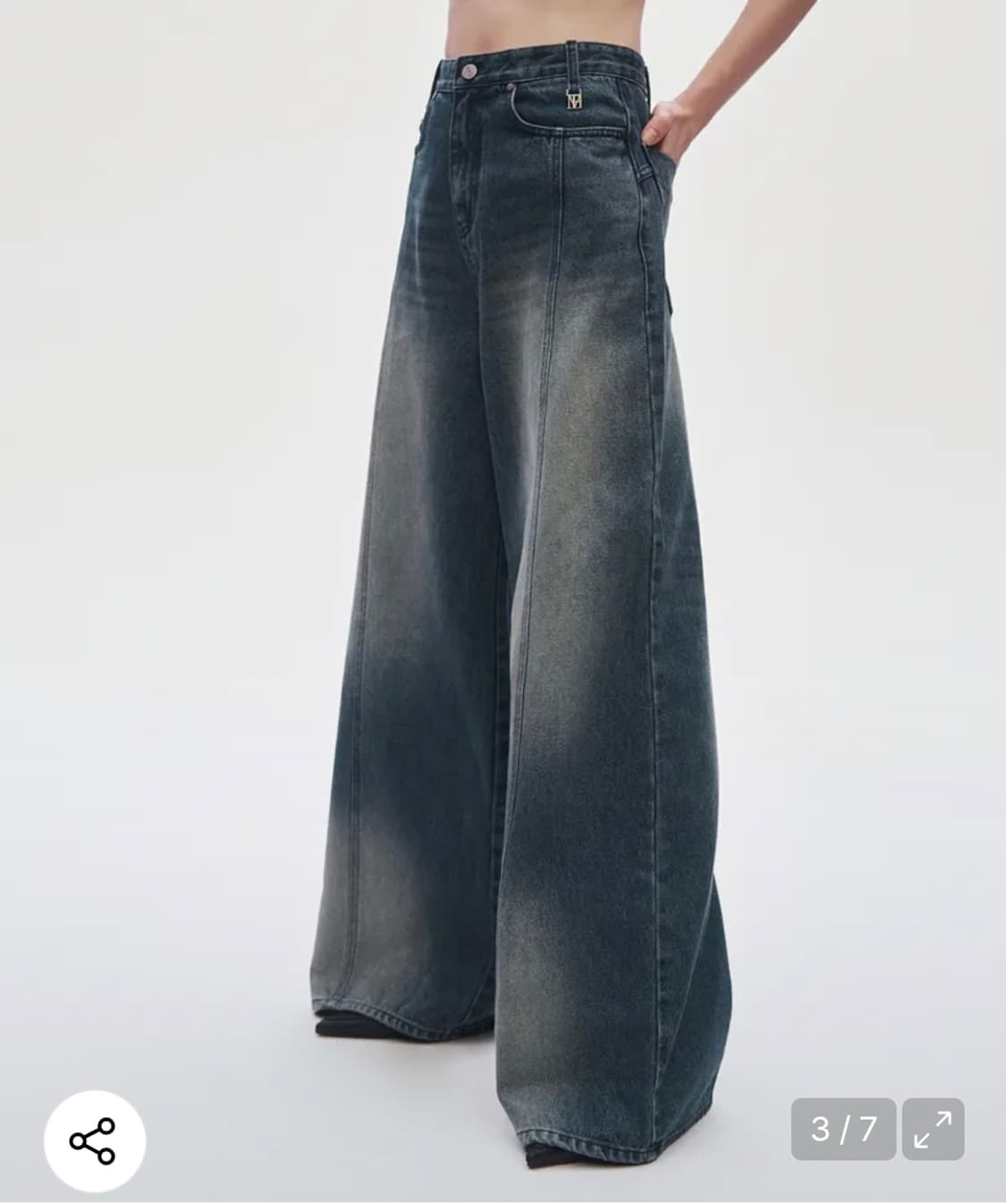 Incision Denim Set-up Pants 상품이미지1