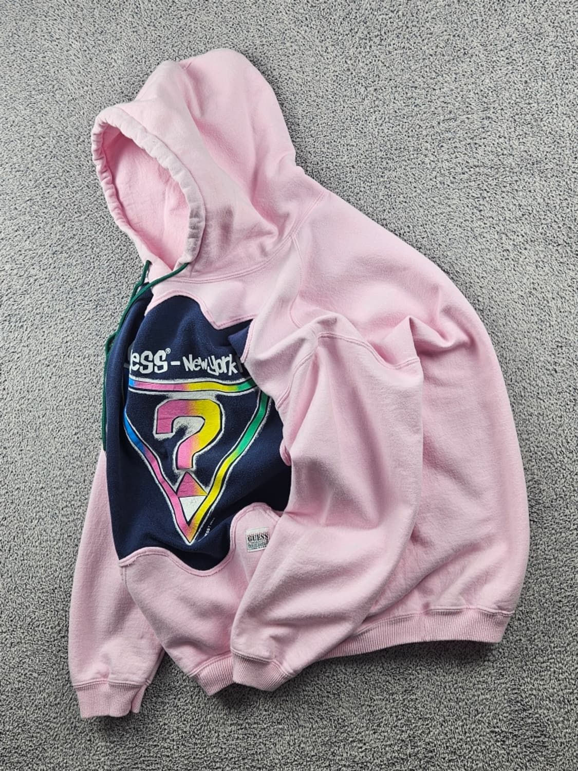 80's GUESS 아플리케 커스텀 스웻 후드 티셔츠 ( L )/9353 상품이미지3