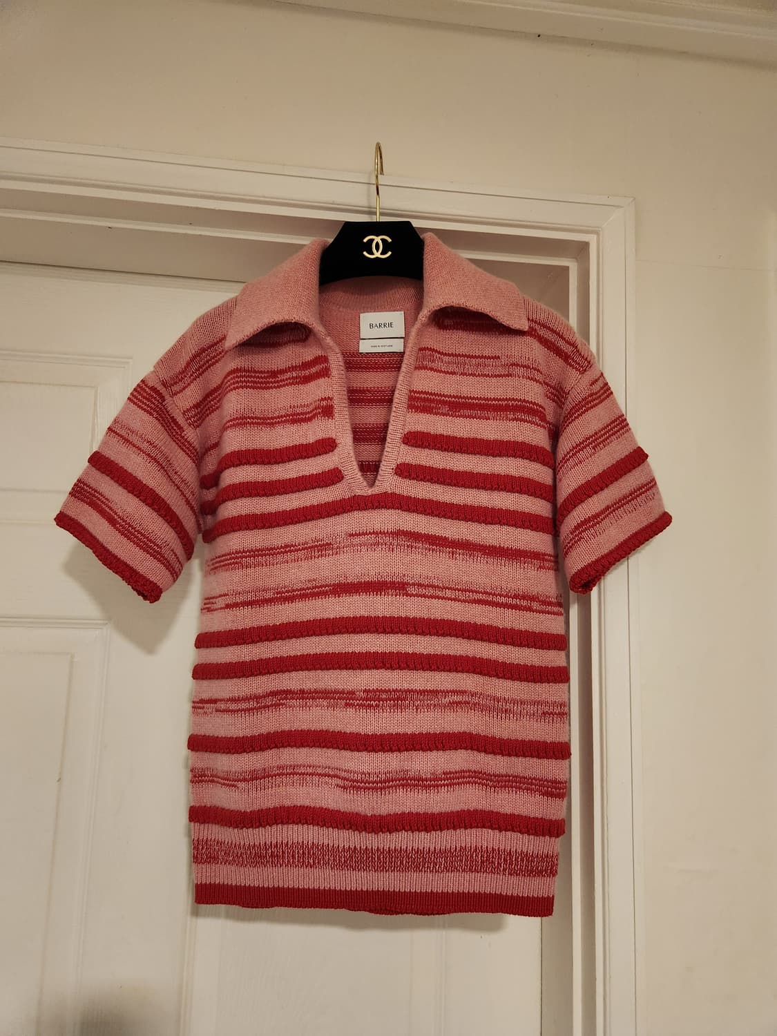 (정품)샤넬 배리 BARRIE 스트라잎 폴로니트탑 상품이미지5