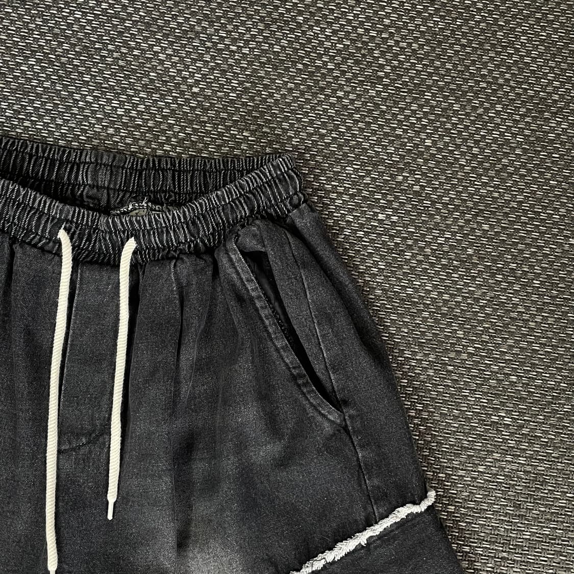 포켓포인트 흑청 밴딩 버뮤다팬츠 S 상품이미지3