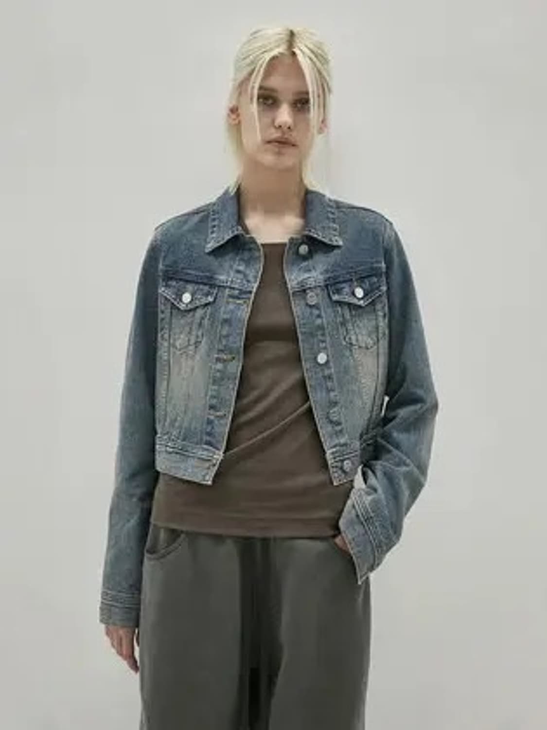 인사일런스 우먼 빈티지 숏 데님 자켓 상품이미지1