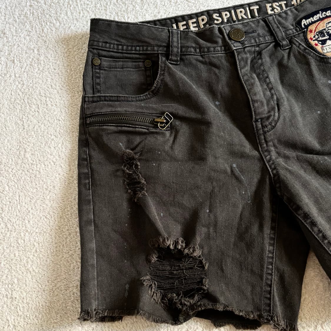 JEEP 지프 핀터깔 y2k 데님 숏팬츠 상품이미지2