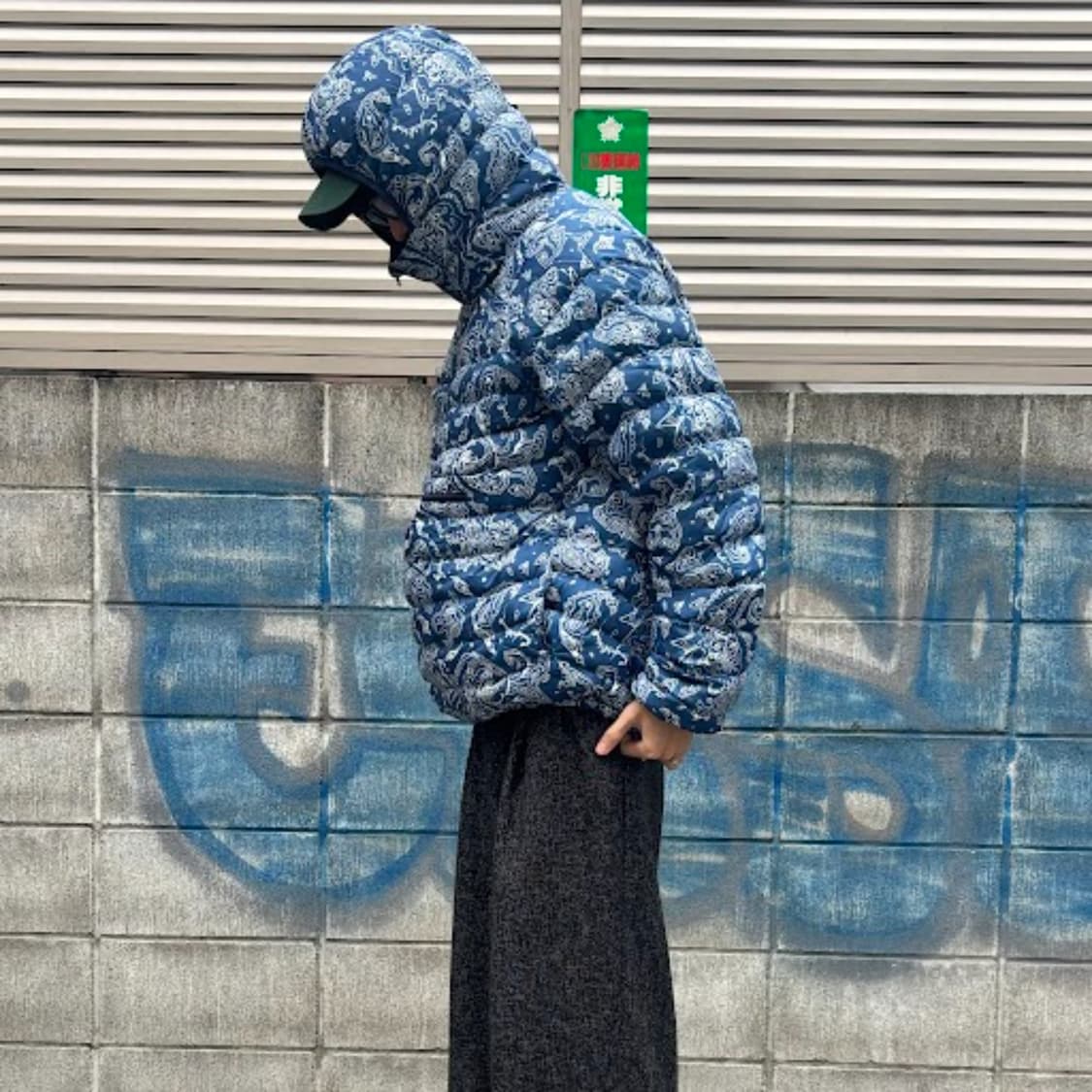 XL 슈프림 마이크로 다운하프 집후드 풀오버 블루 페이즐리 - 22FW 상품이미지2