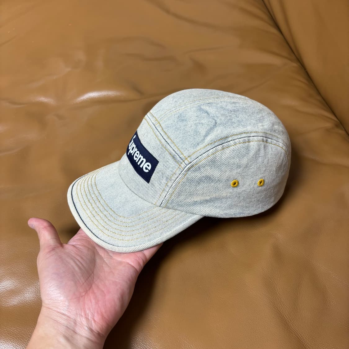 Supreme 슈프림 23ss 워시드 더티 데님 캠프캡 모자 Denim 상품이미지4