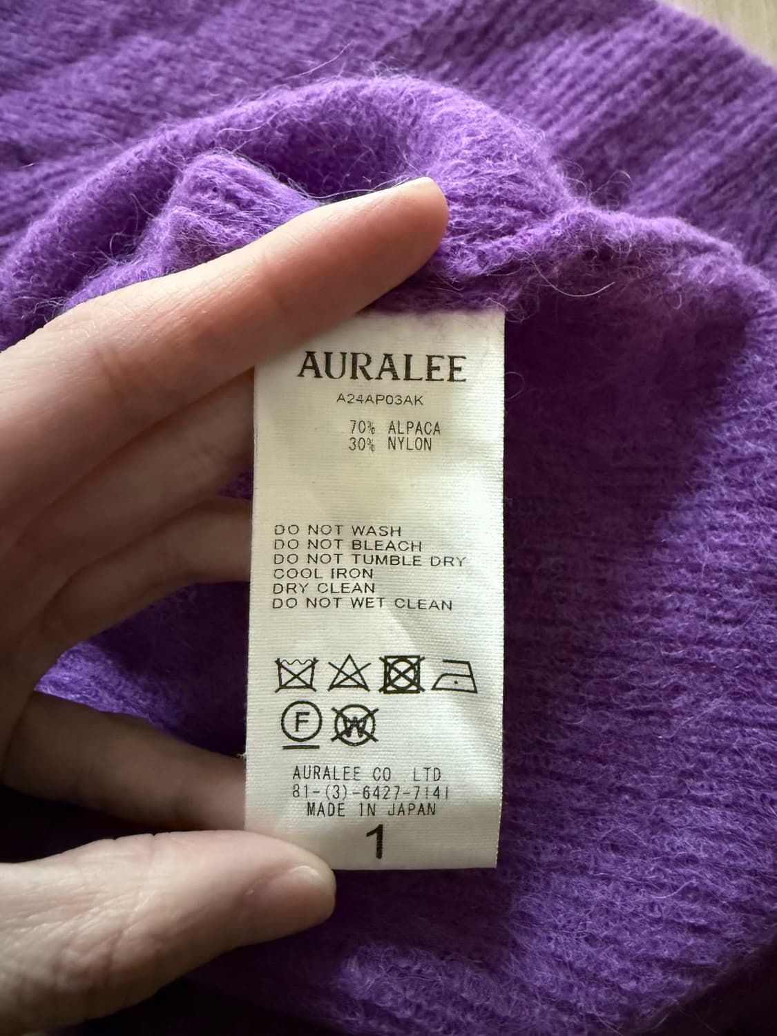 오라리 알파카 크롭 니트 1사이즈 상품이미지5