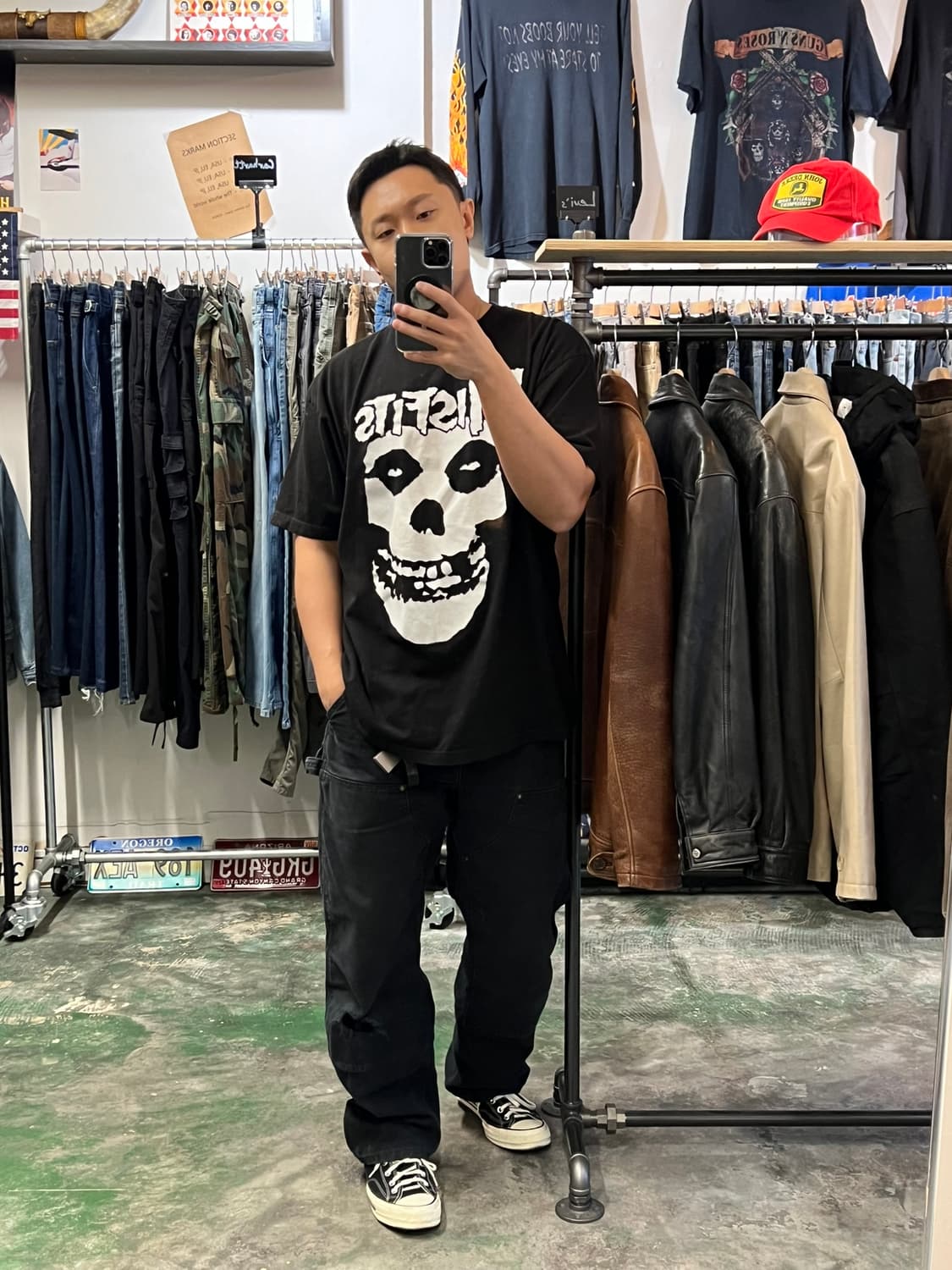 10's [XL] MISFITS 미스피츠 스컬 빈티지 밴드티 블랙 반팔 상품이미지3