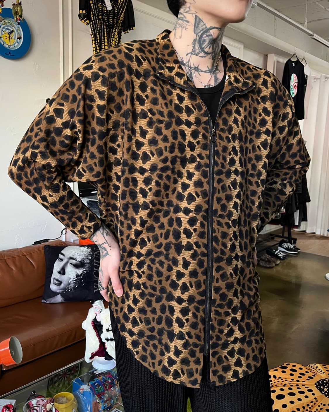 Japanese Dolman-Sleeve Leopard Jacket 상품이미지2