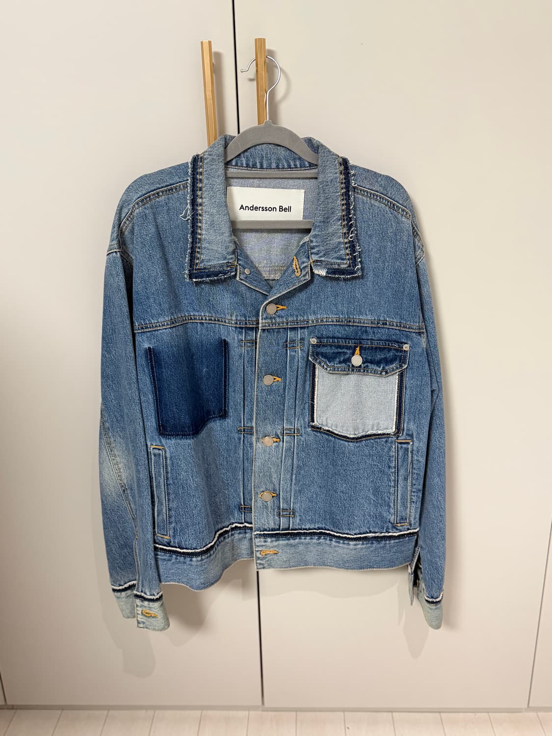 앤더슨벨 로우컷 워시드 블루 데님 자켓 상품이미지2