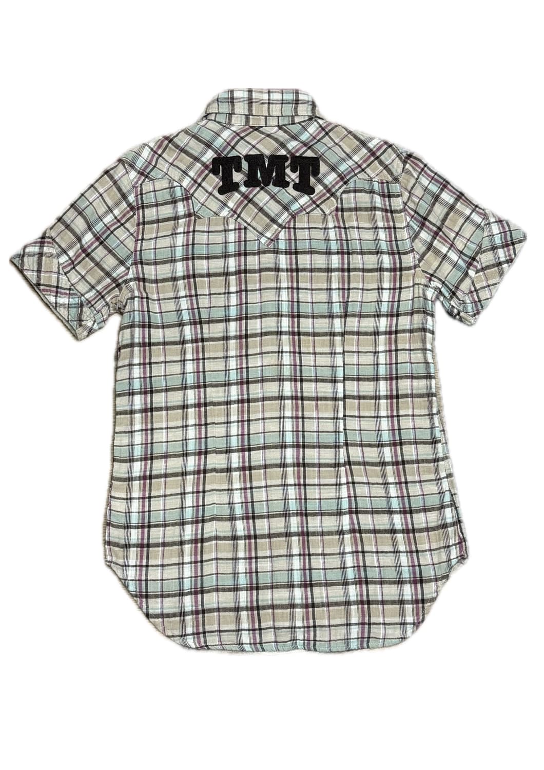 TMT 유니크 체크 패턴 반팔 셔츠 상품이미지3